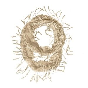 New Fashion Sheer Infinity Lace Scarf Camel Color